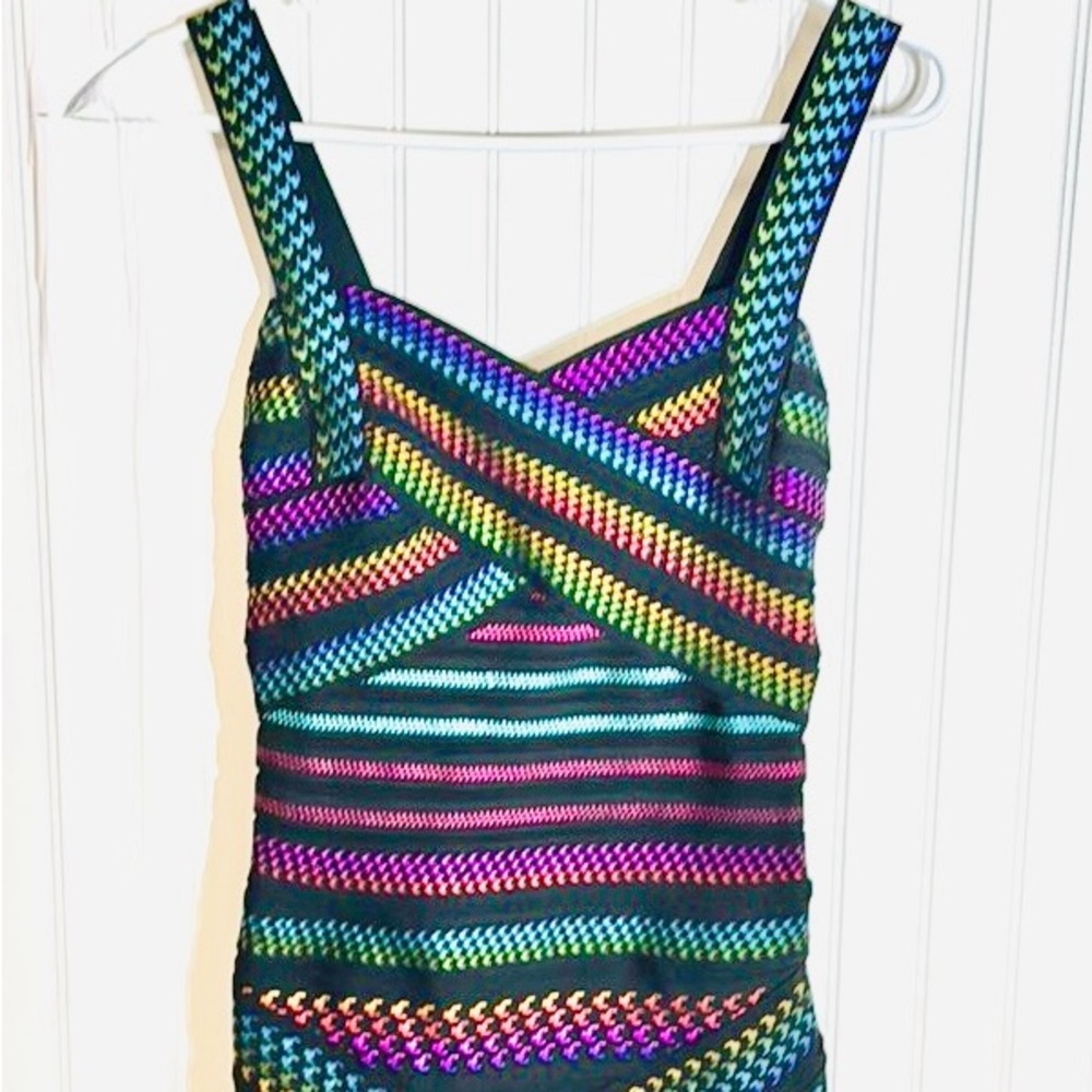 Fashion Nova Bandage size M Multicolor Striped Mini Dress